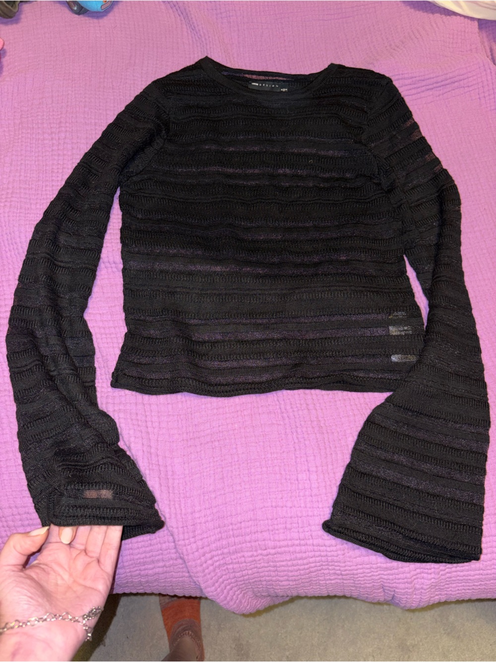 ASOS Black  Ribbed Knit Jumper